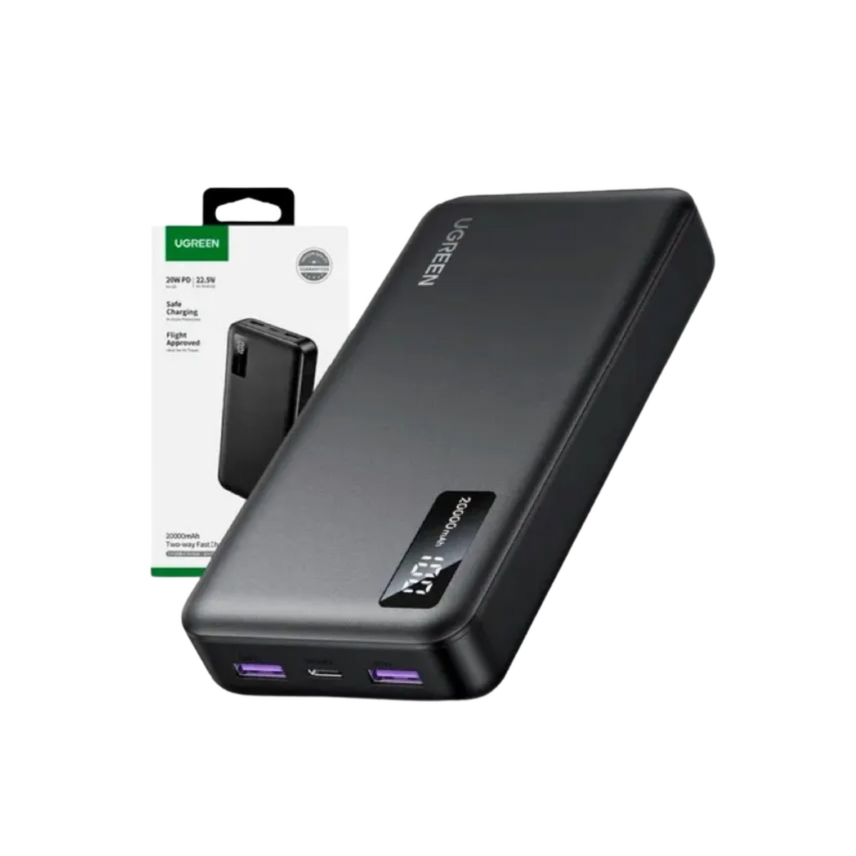 Cargador portátil UGREEN 20000mAh 22.5W Pantalla LED