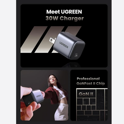 Cubo + Cable UGREEN 30w- Carga Rápida