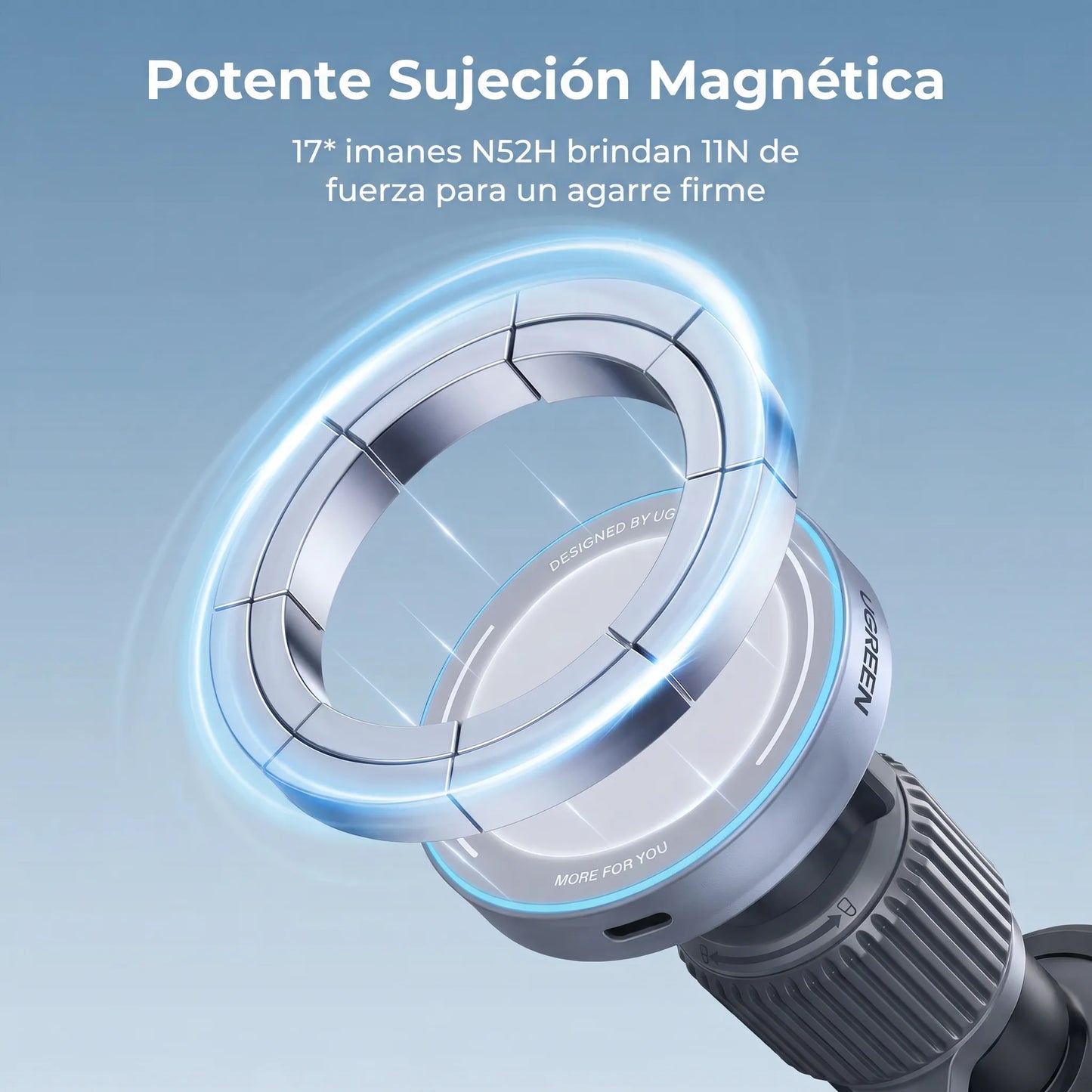 Cargador de Auto UGREEN Magflow inalámbrico Qi2 25w EC307 (45843)