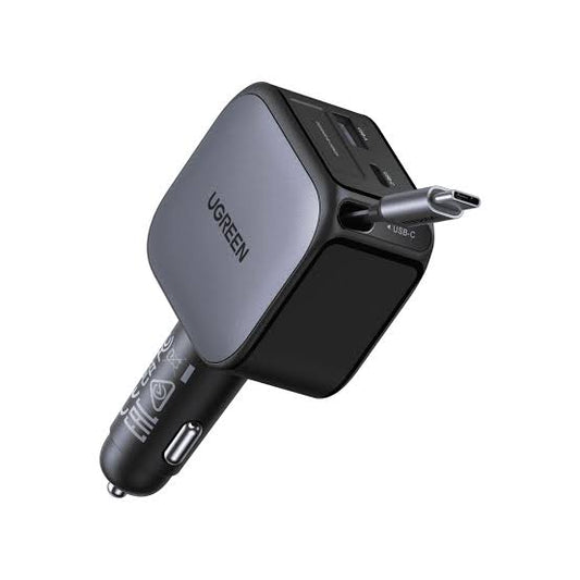 Cargador de auto UGREEN Nexode 60W con Cable Retráctil (EC602 55212B)