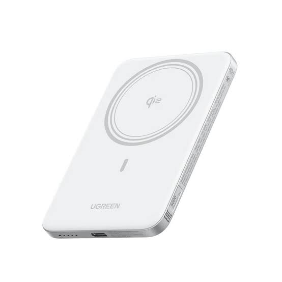 Cargador portátil magnético UGREEN MagFlow Air 5000mAh Qi2 15W Blanco