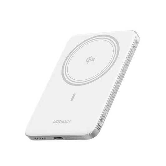 Cargador magnético portátil UGREEN MagFlow Air Qi2 5,000 mAh Blanco